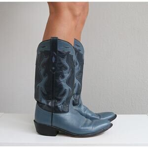 1990's Vintage Flame Cowboy Boots ~ Men's 9-1/2 to 10 ~ Women's 11 to 11-1/2
